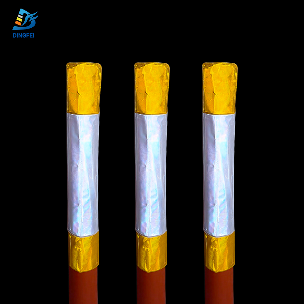 Yellow White Reflective Sleeve for Delineator Post - 